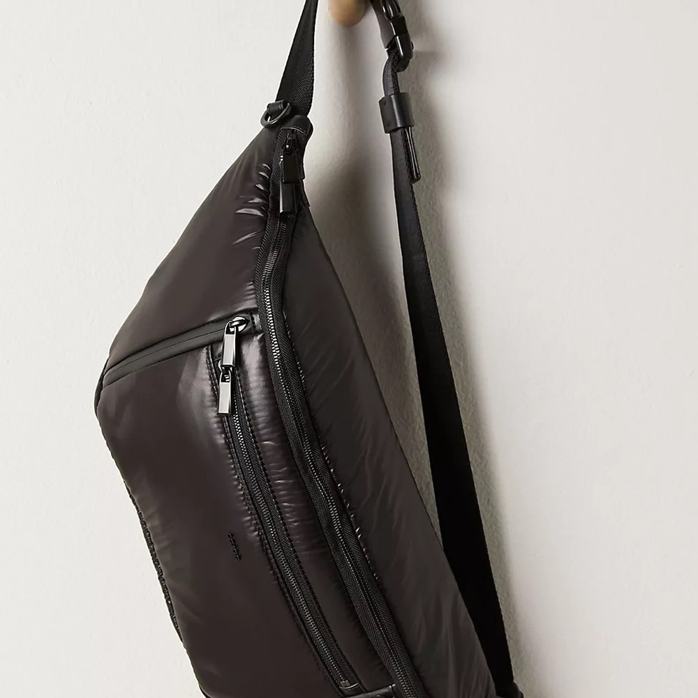 Black Leather Belt Bag Free People Caraa - Picture 3 of 6